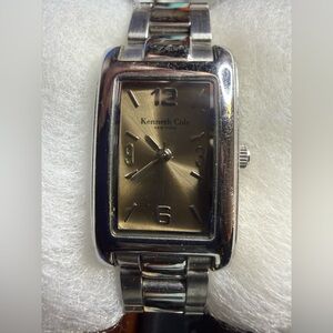 Kenneth Cole Stainless Rectangular Watch with Copper Face